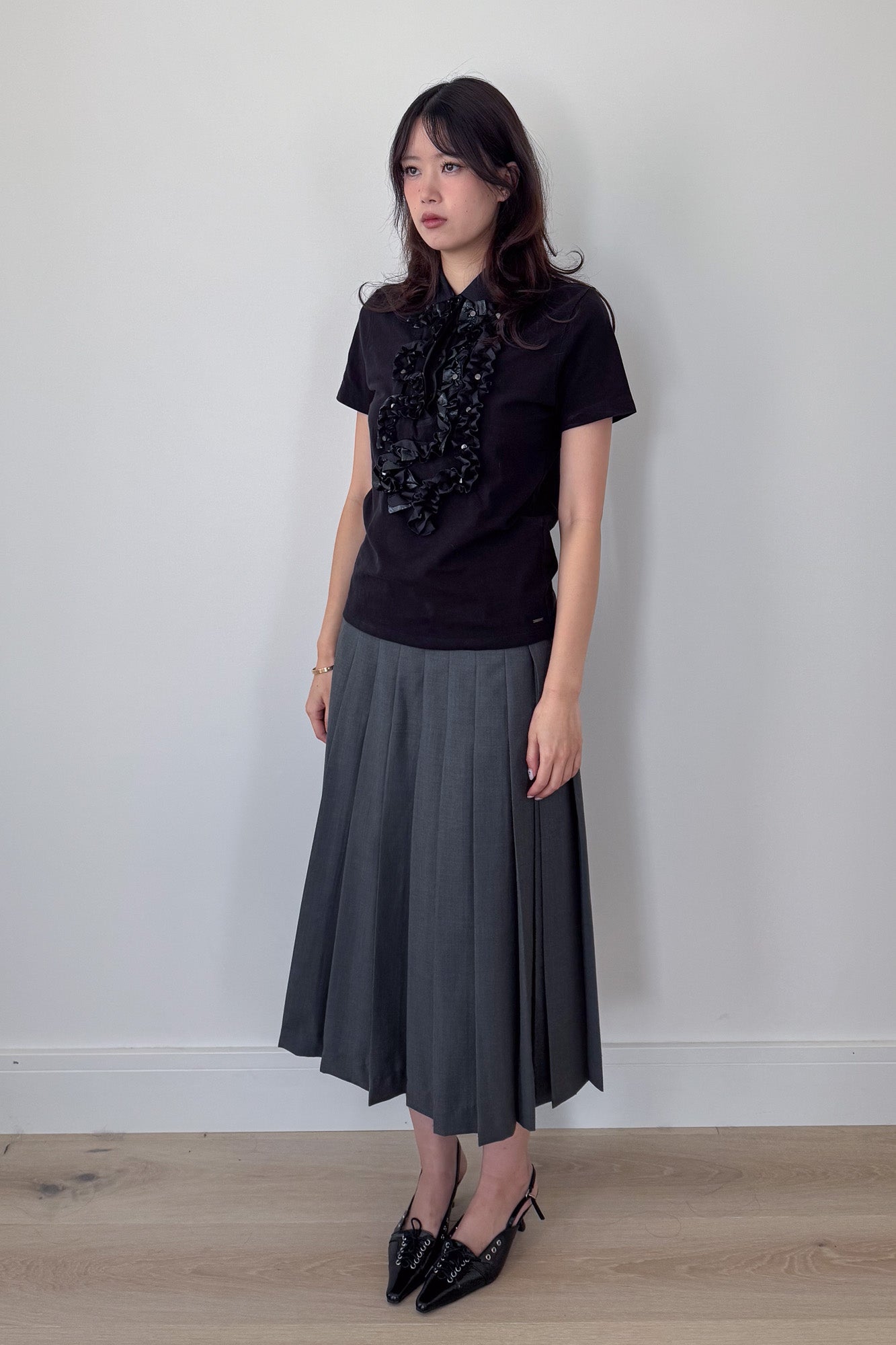 diesel | ruffle polo top