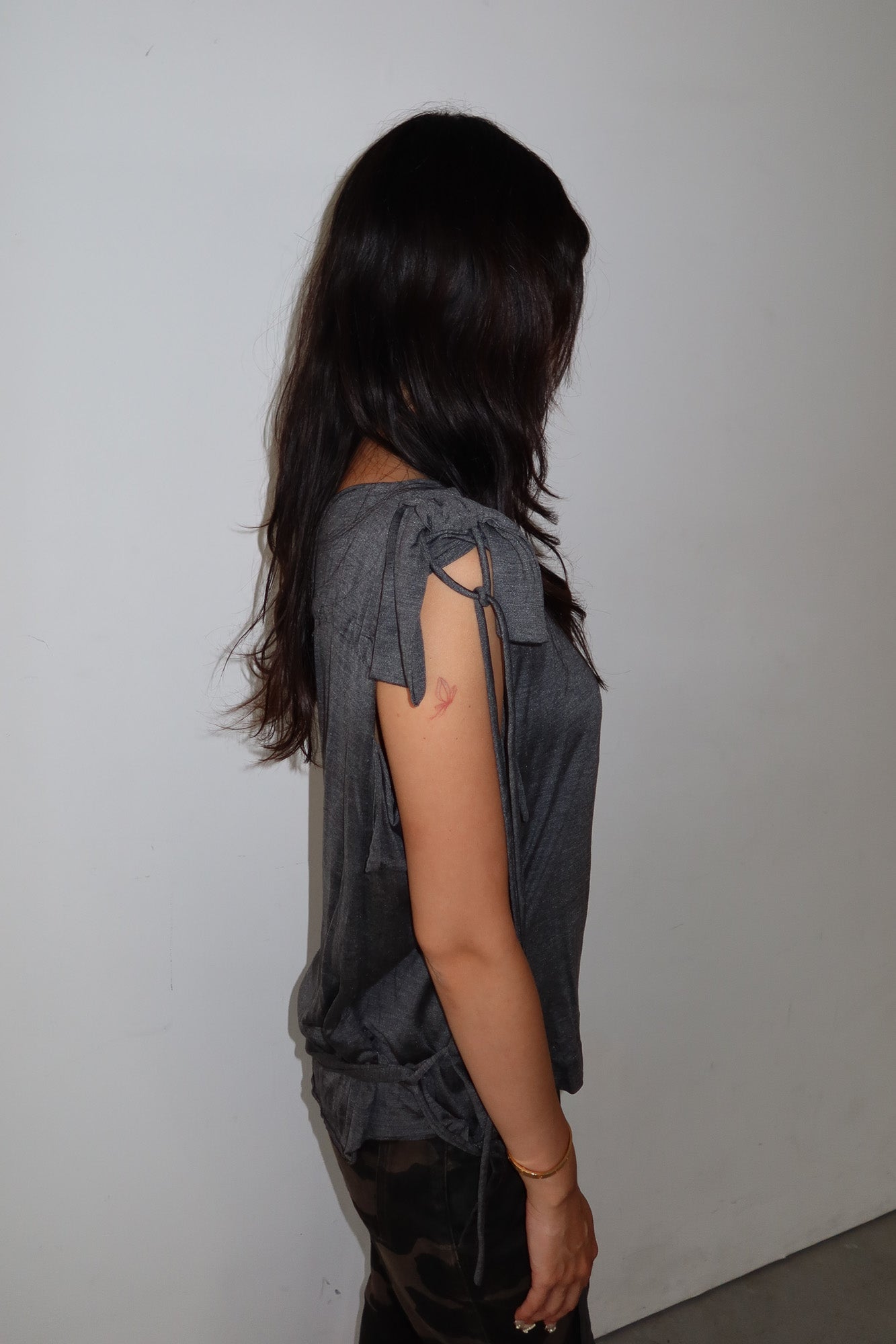 capucci | silk draped tie-up top