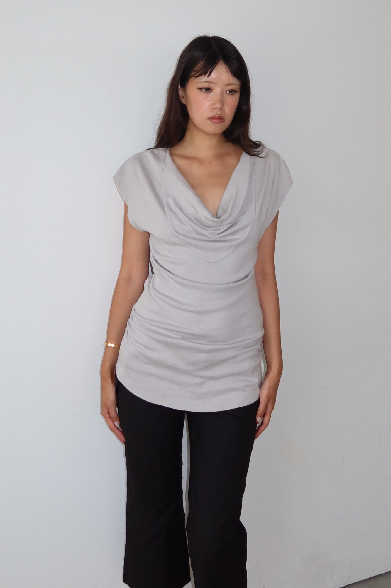 vivienne tam | dragon cowl neck top
