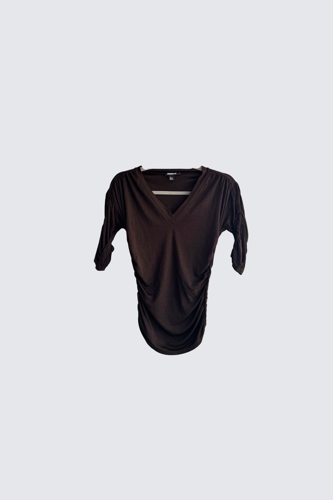 DKNY | brown ruched top