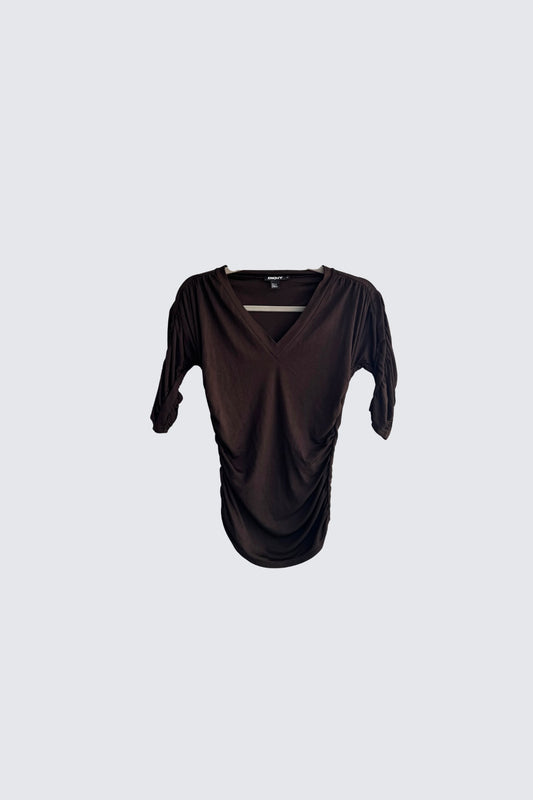DKNY | brown ruched top