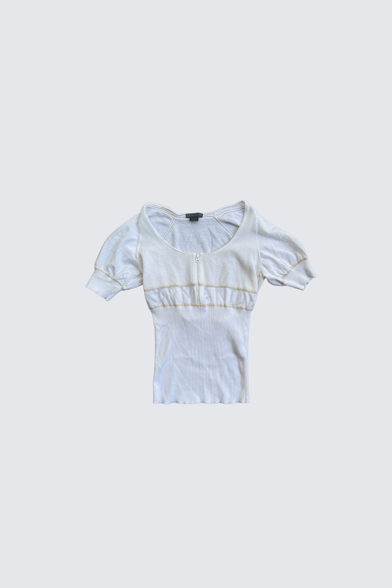 armani exchange |  logo print zip-up top