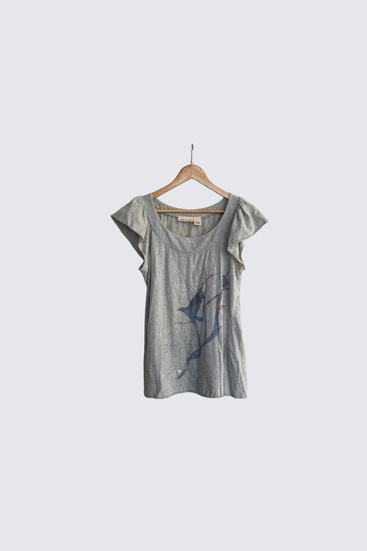 DKNY | printed off-shoulder tshirt