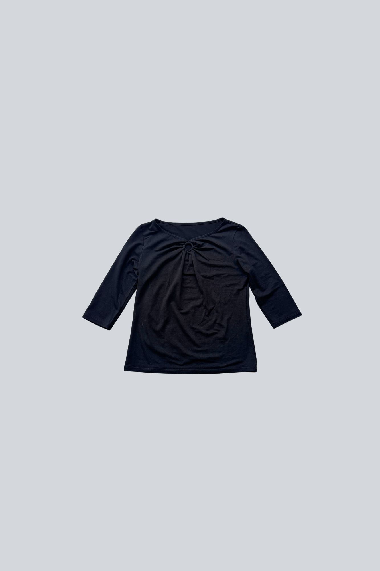black keyhole ruched top