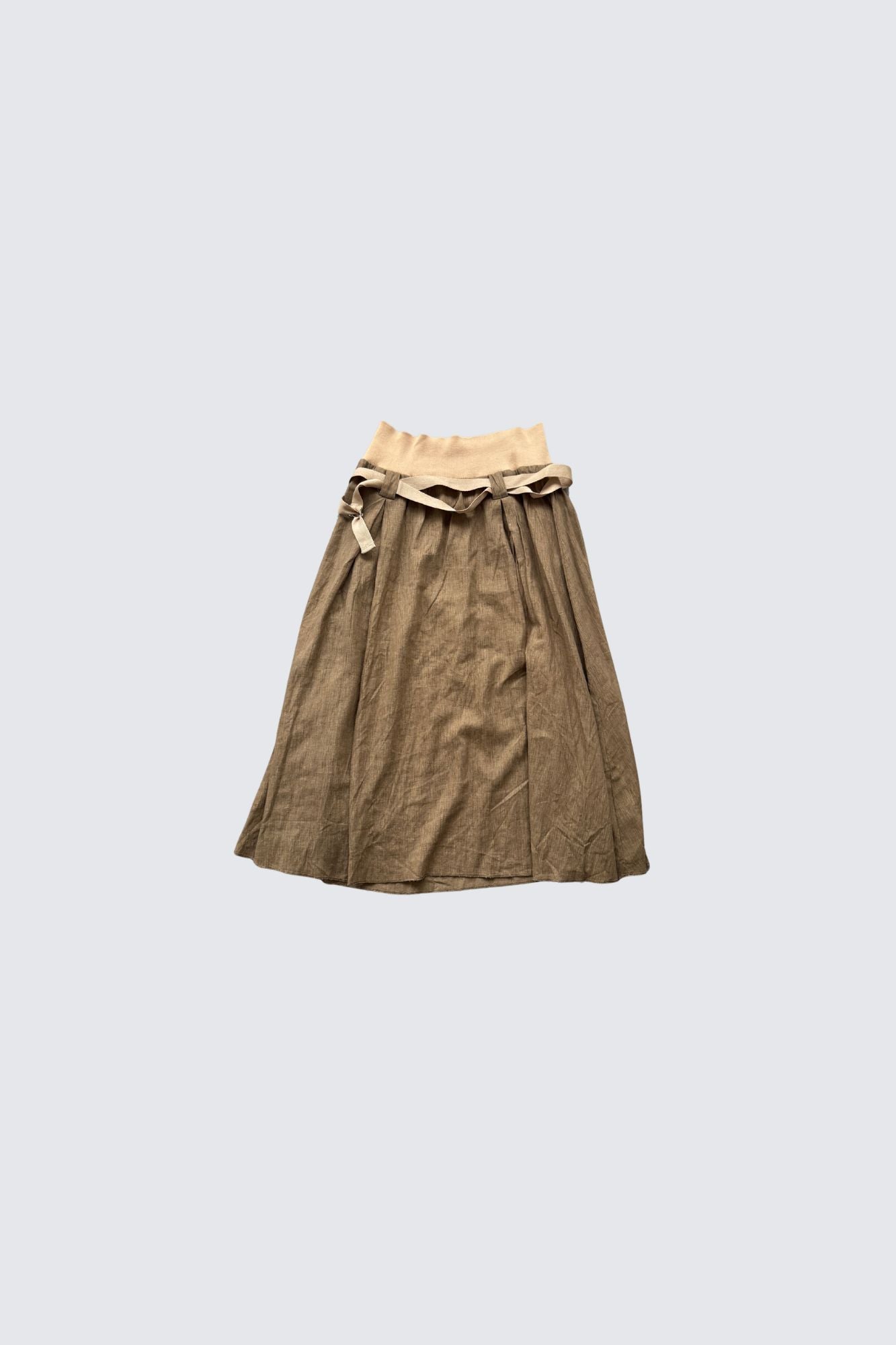 belted midi skirt