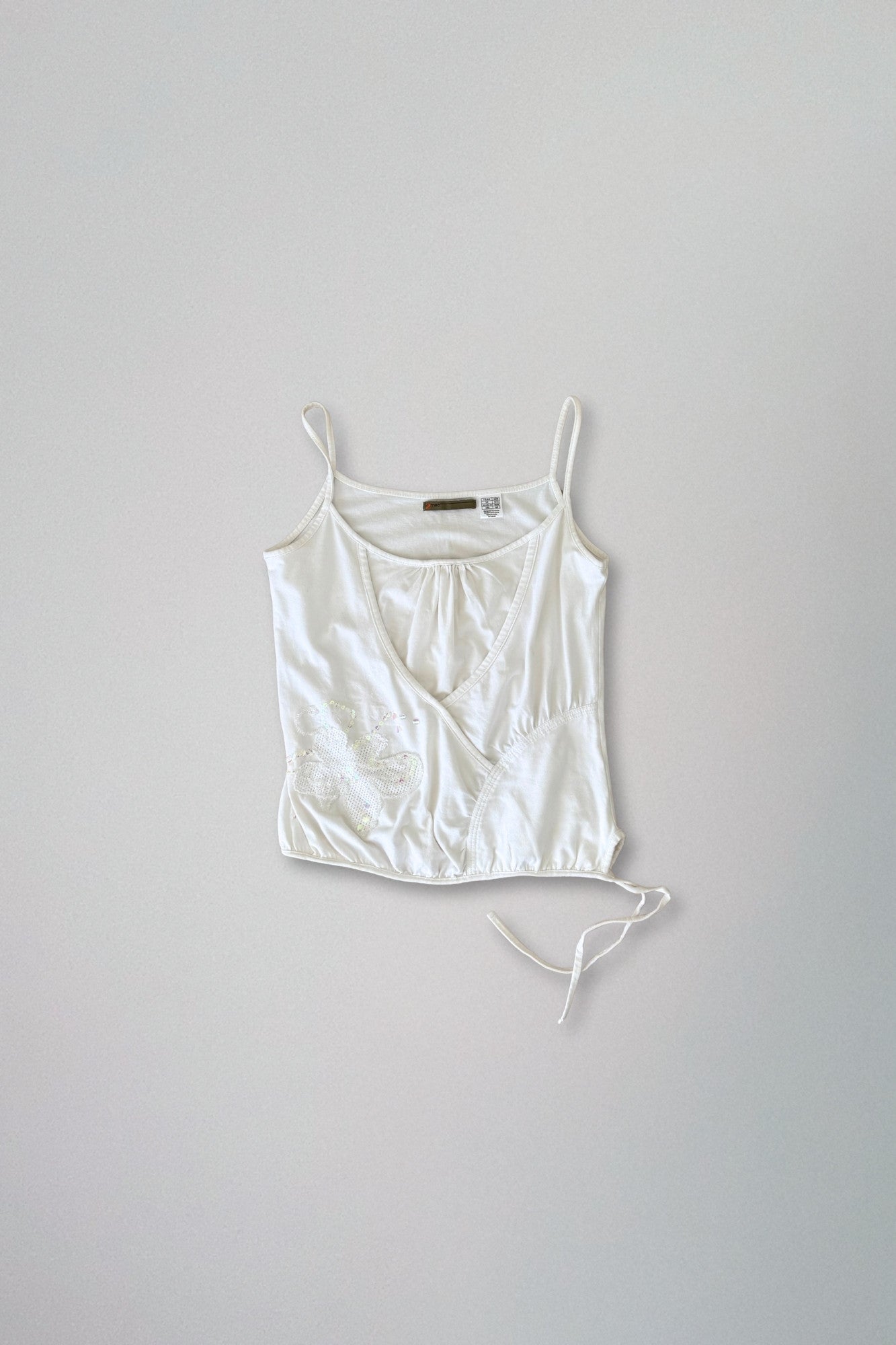 layered tank top with tie-up detail