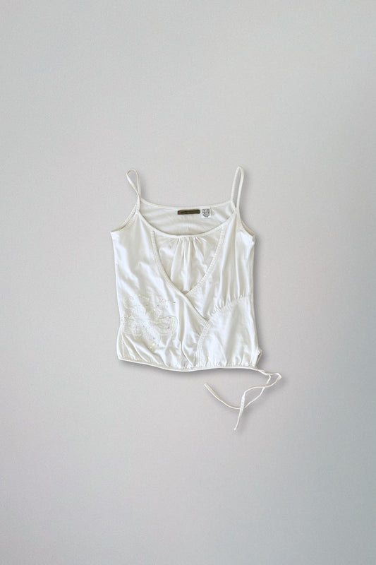 layered tank top with tie-up detail