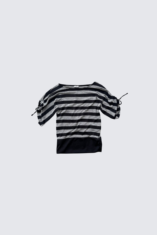 off-shoulder stripe top