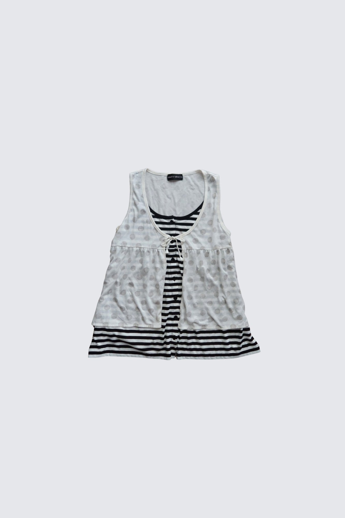 stripe & polkadot layered top