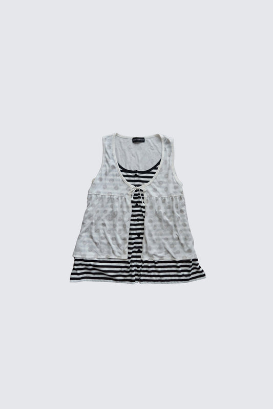 stripe & polkadot layered top