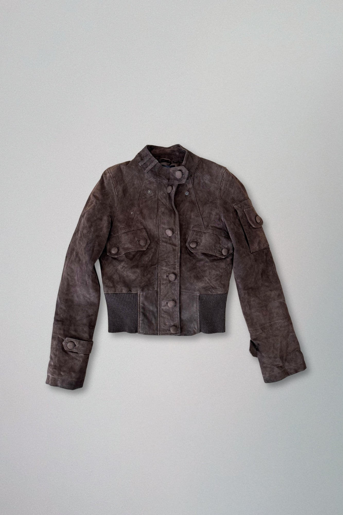 brown leather jacket