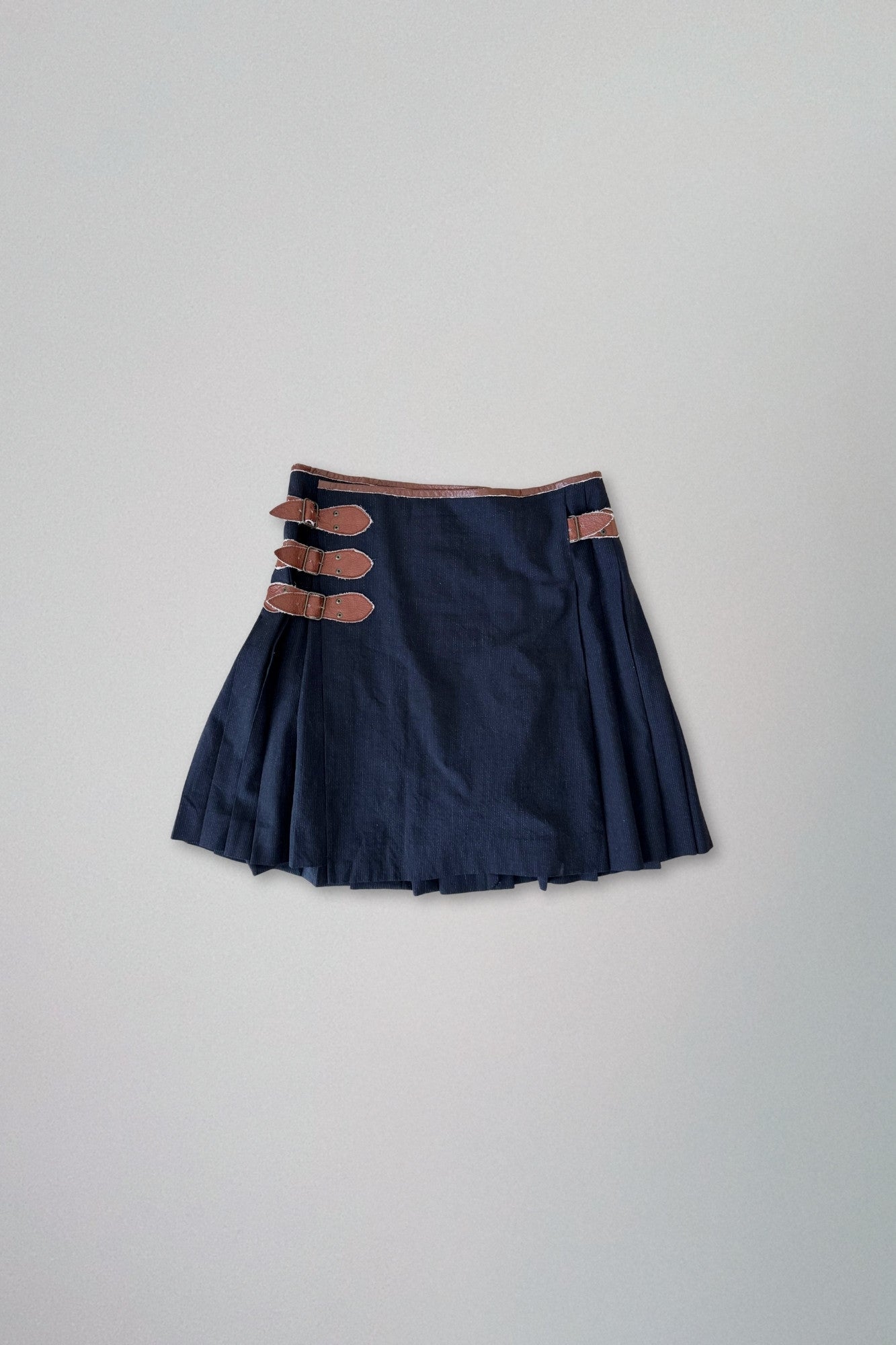 jean paul gaultier | pleated wool buckle skirt