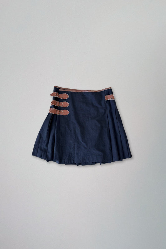 jean paul gaultier | pleated wool buckle skirt