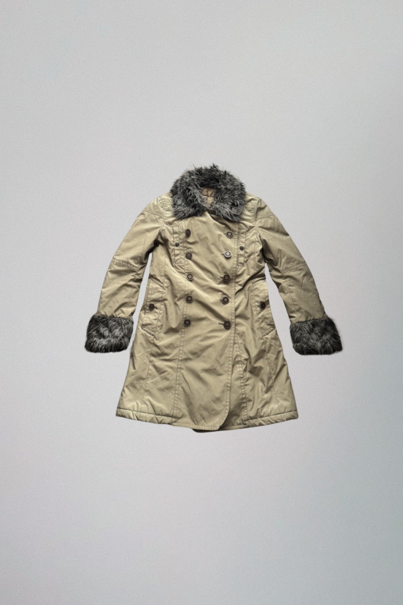 hysterics | fur collar trench coat