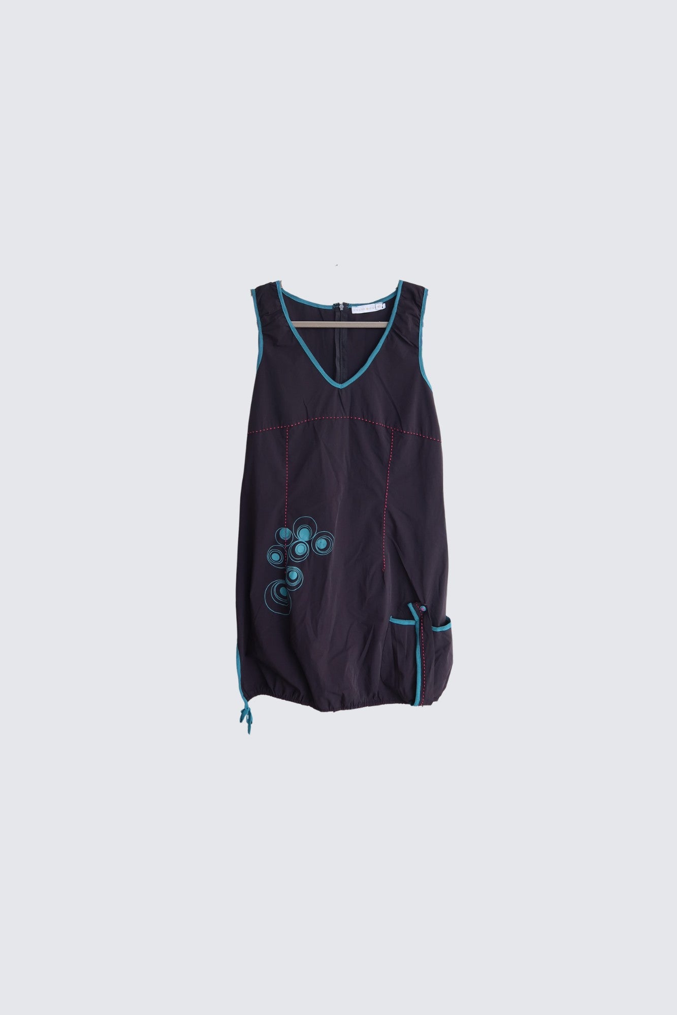 turquoise panel bubble dress
