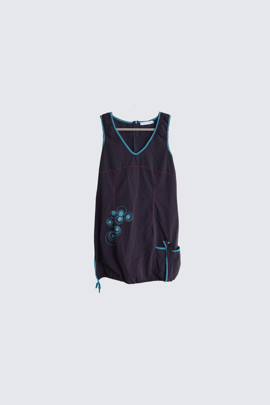 turquoise panel bubble dress