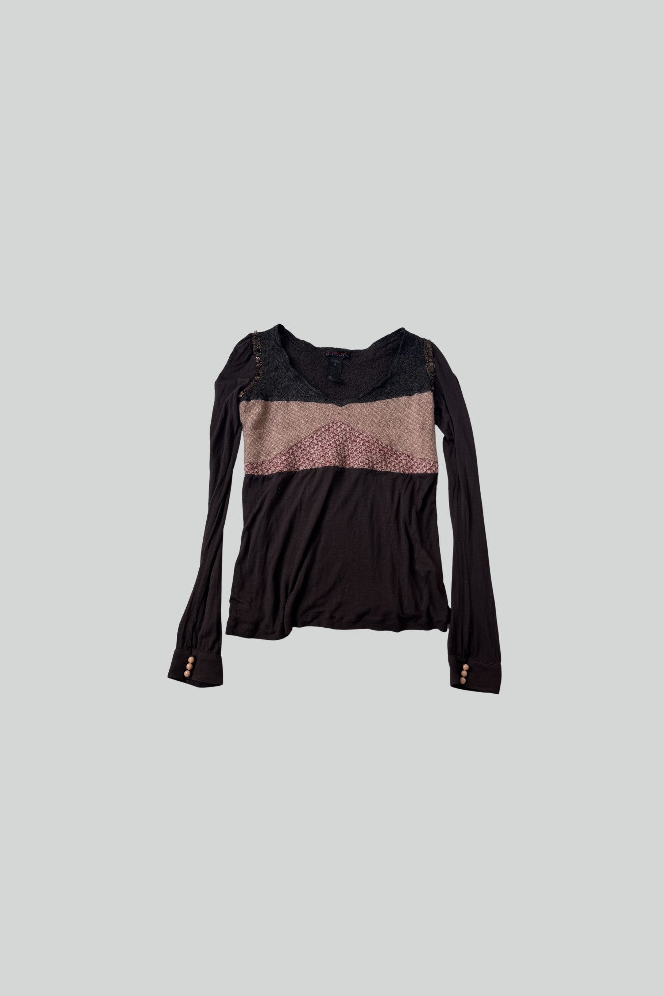 custo barcelona | brown woven panel top