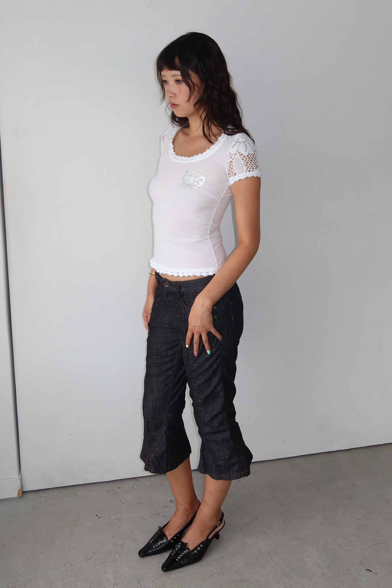 D&G | lace trim top