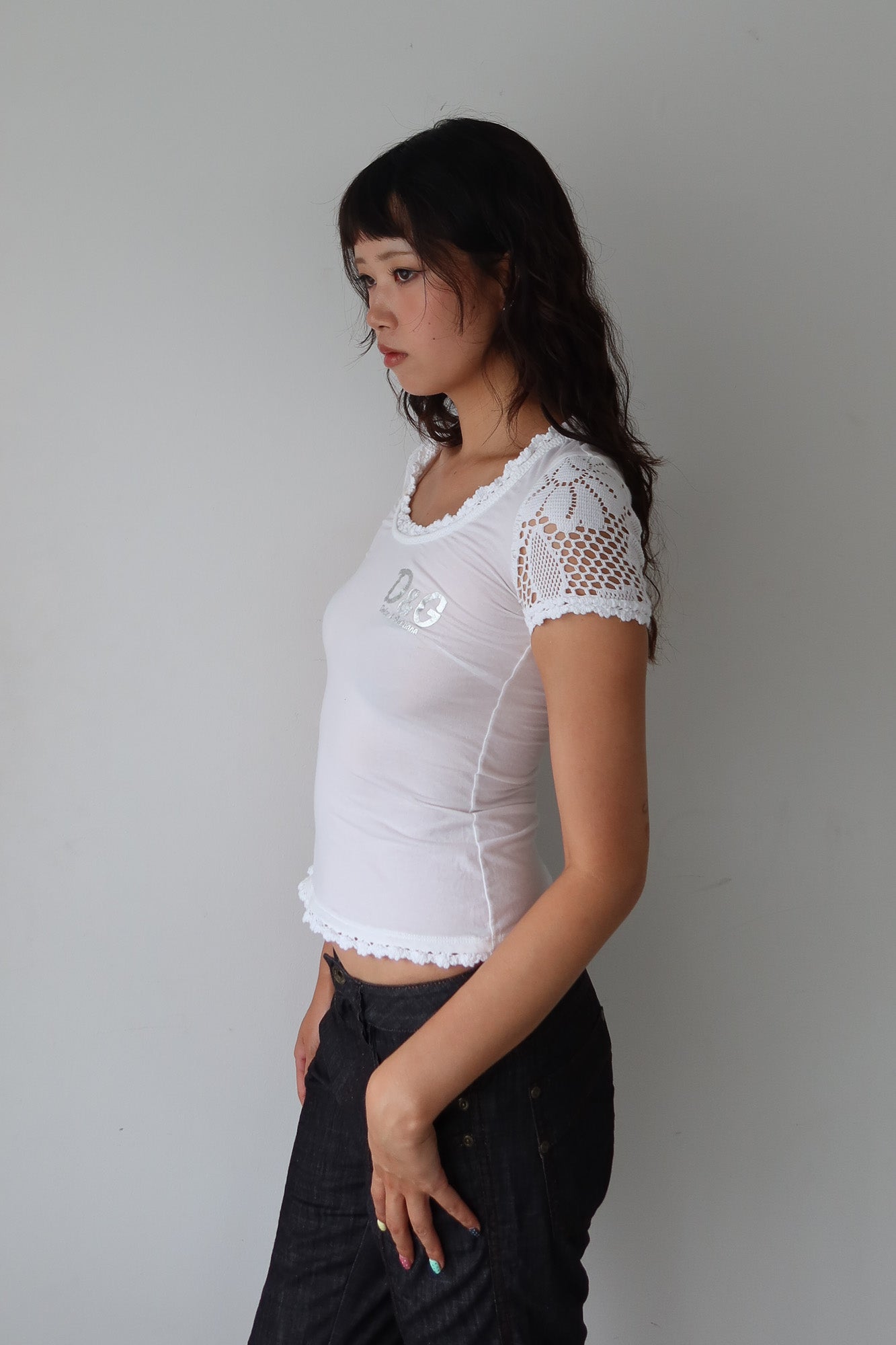 D&G | lace trim top