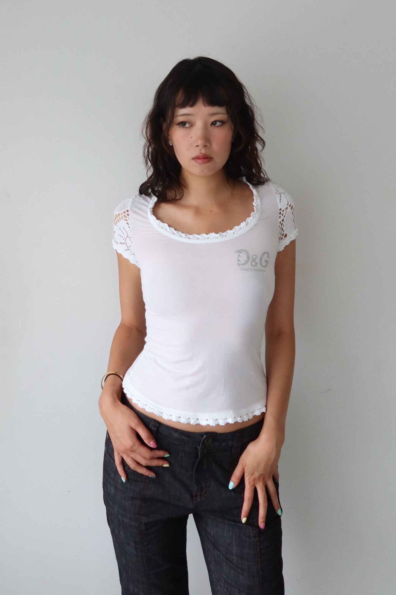 D&G | lace trim top