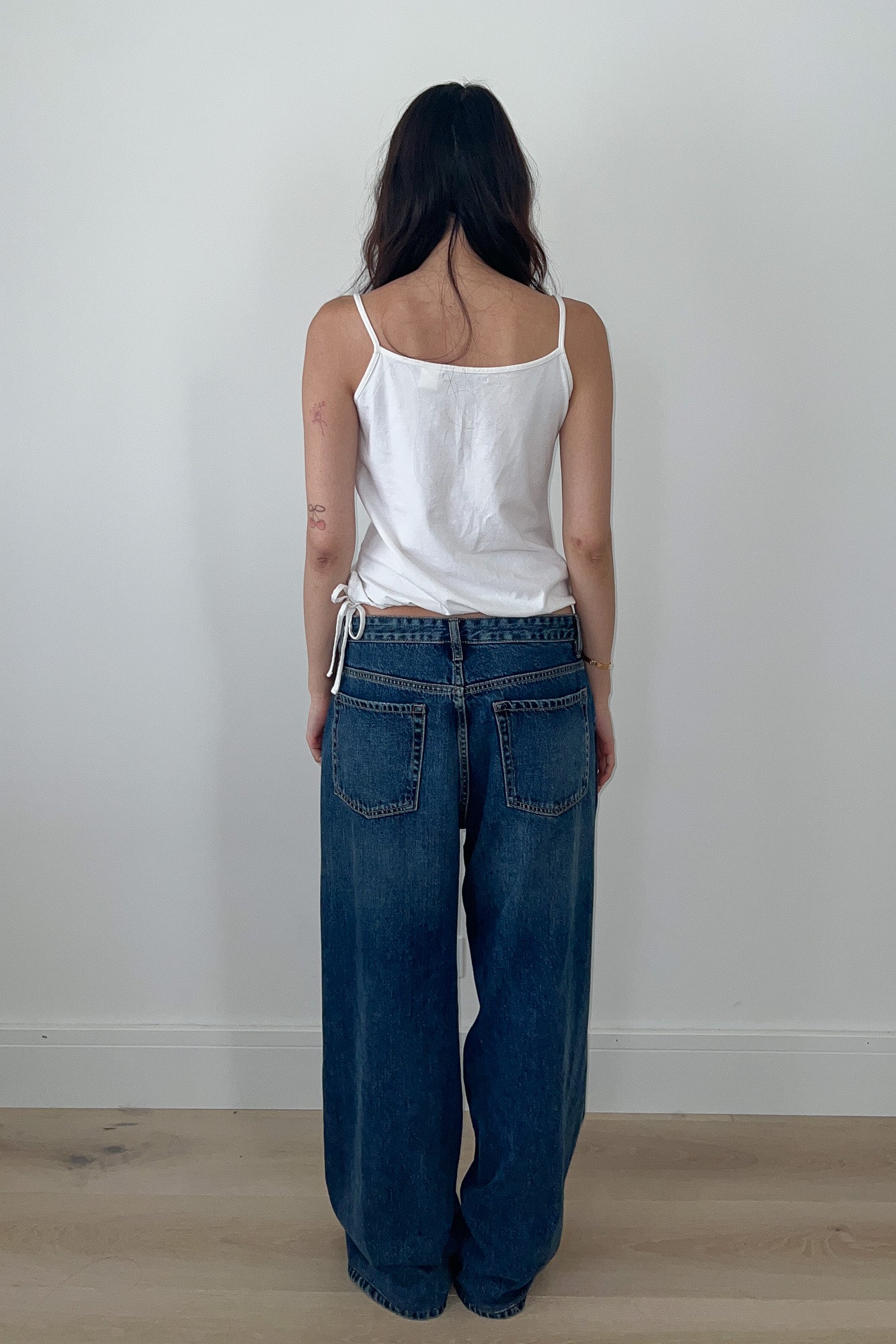 layered tank top with tie-up detail
