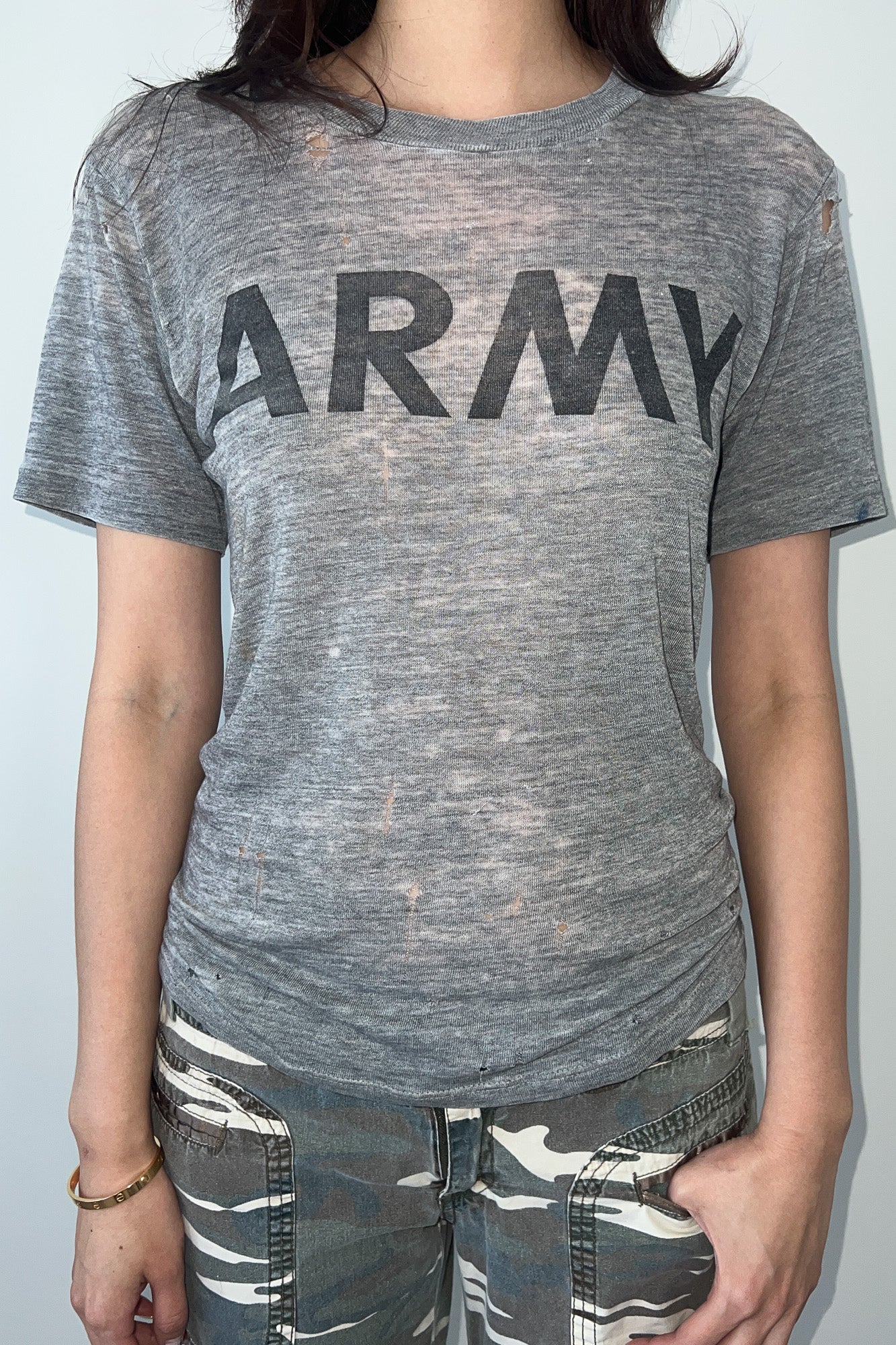 distressed US army tshirt