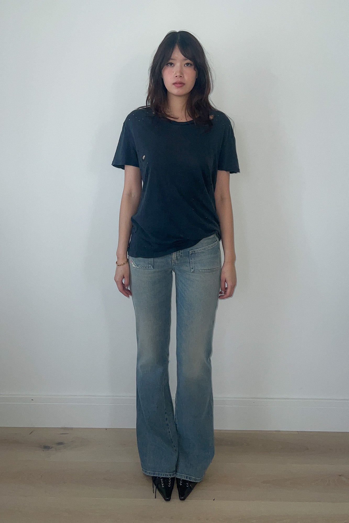 black distressed tshirt