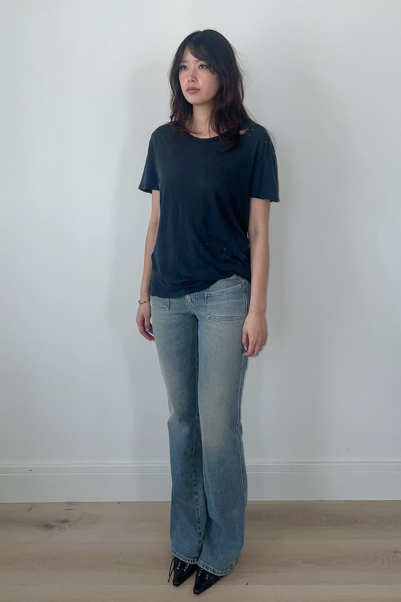 black distressed tshirt