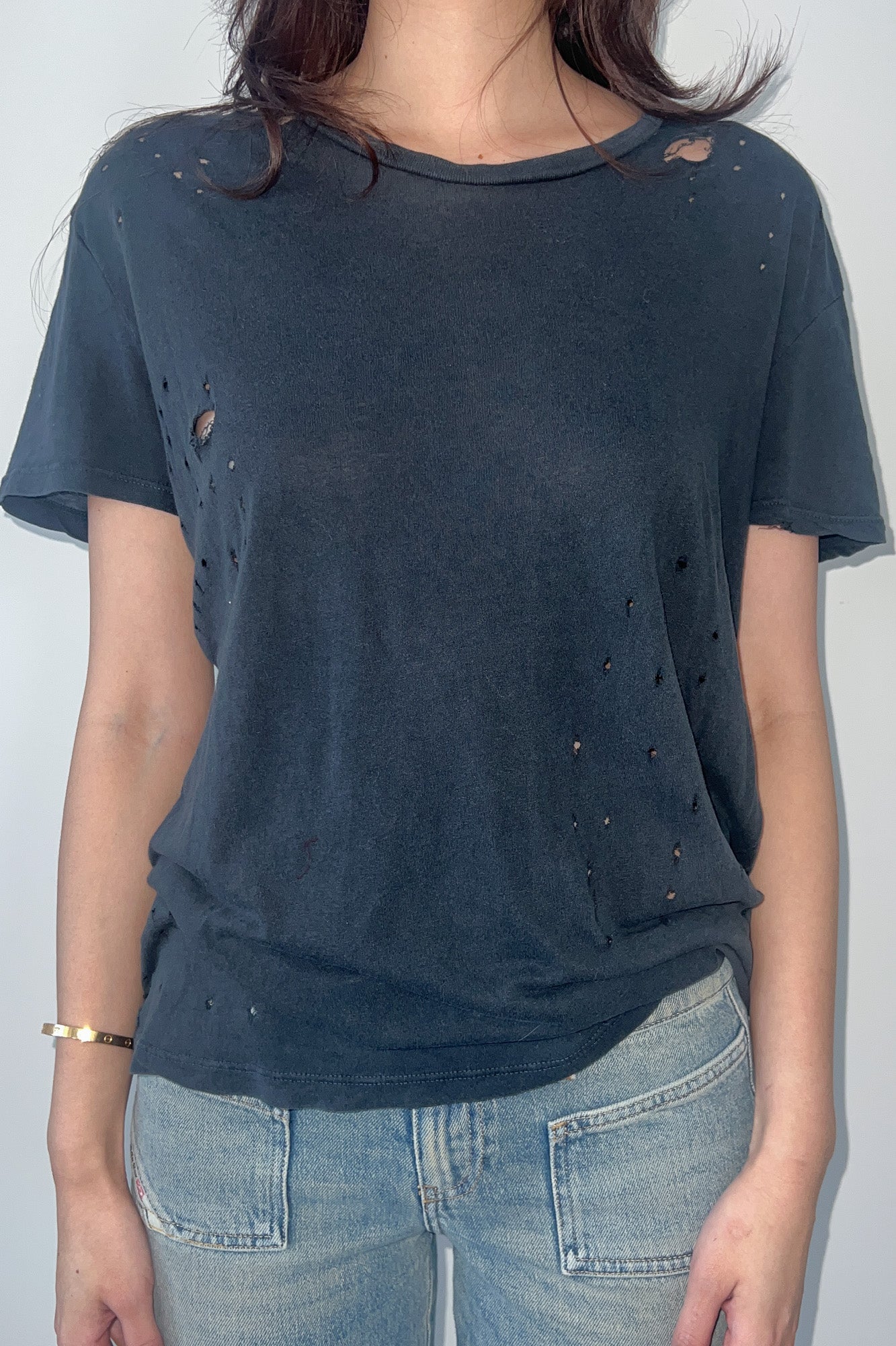 black distressed tshirt