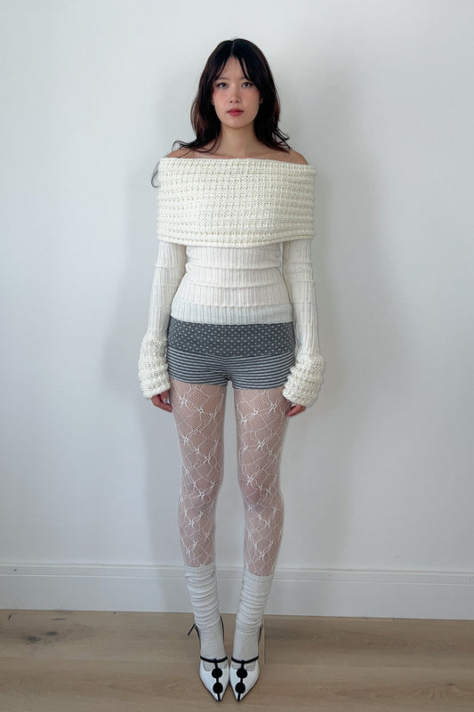 off-shoulder knit
