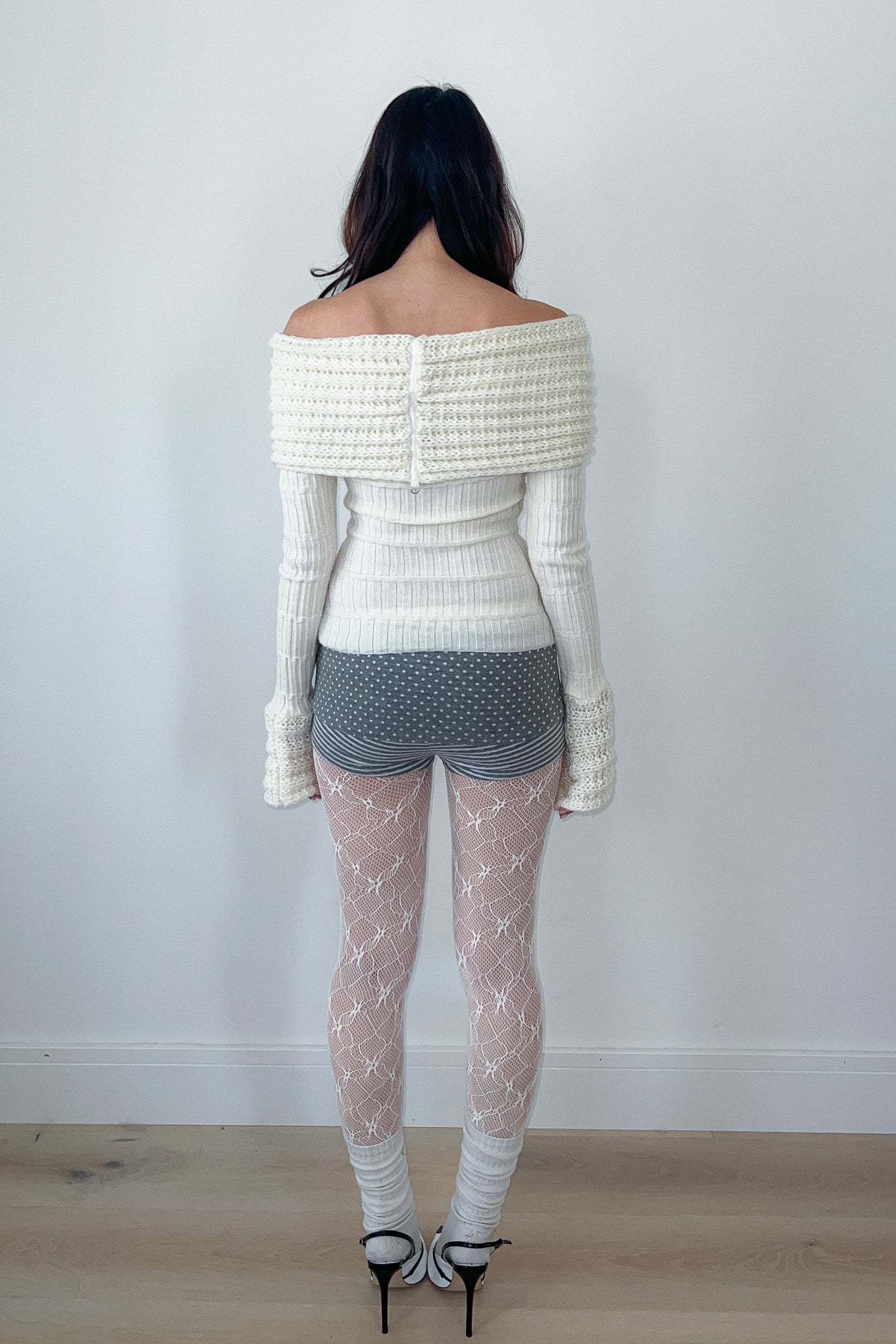 off-shoulder knit