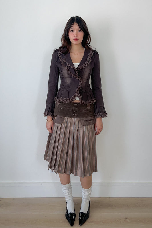 brown frayed jacket