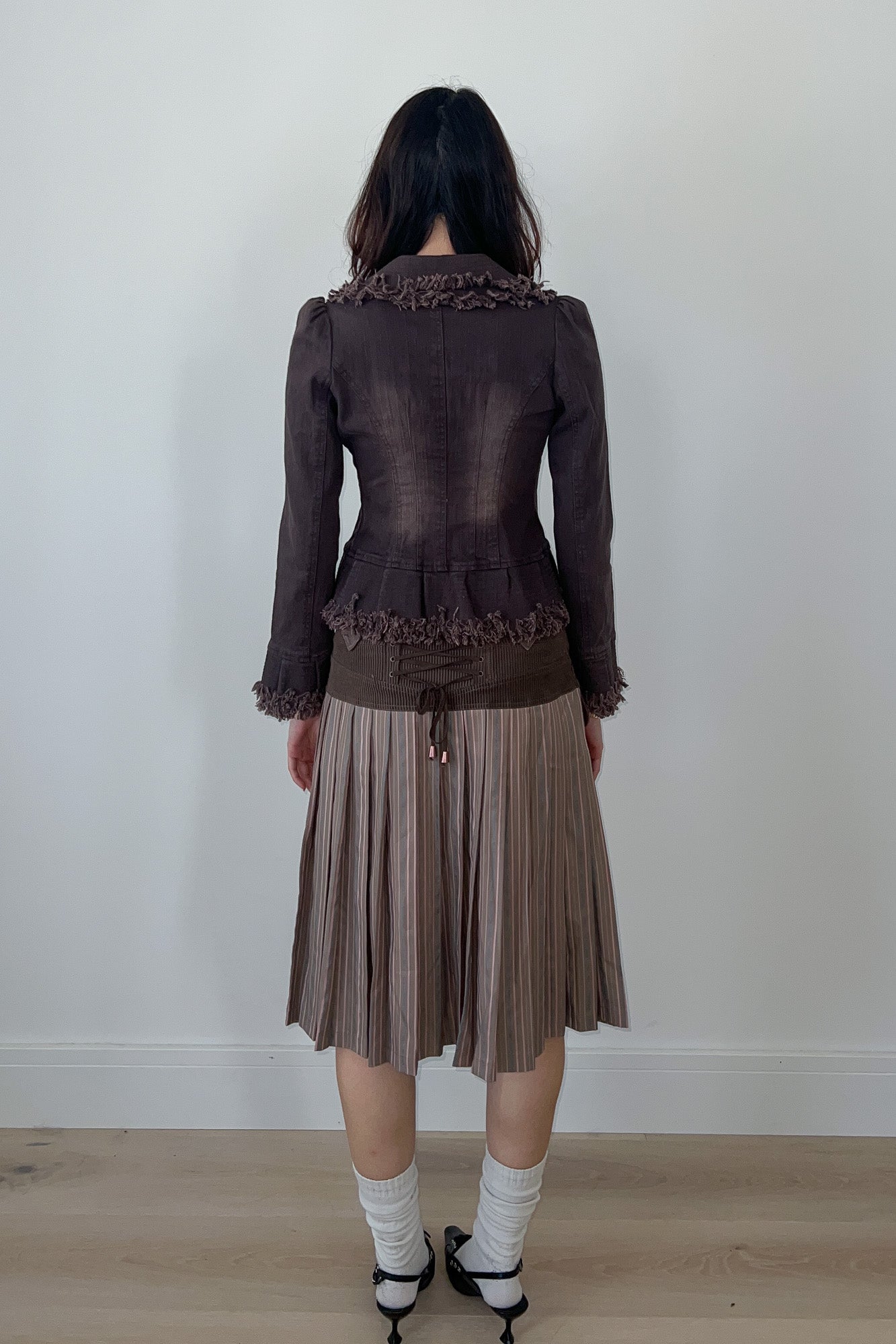 brown frayed jacket
