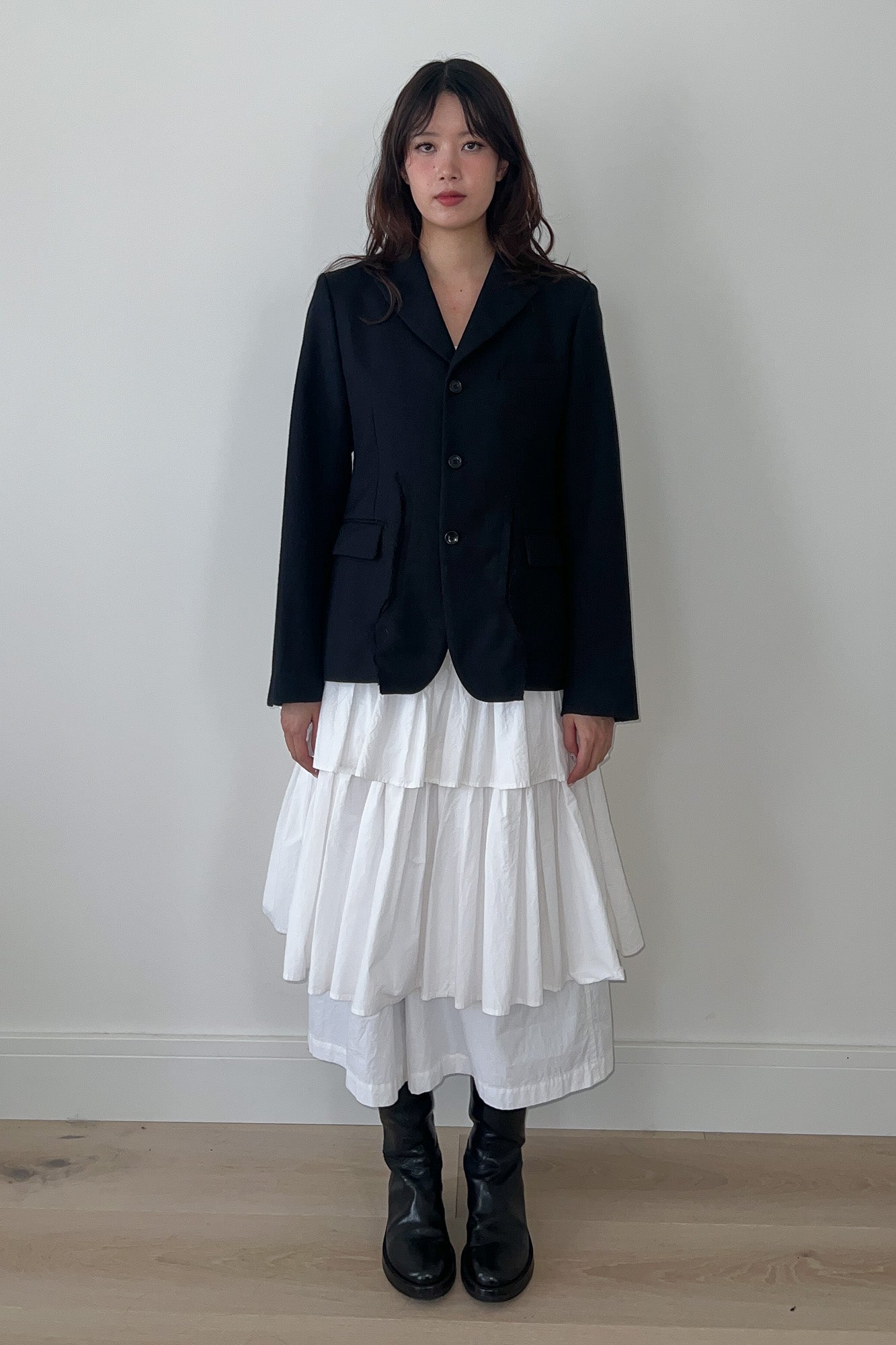 comme des garçons black | black distressed blazer