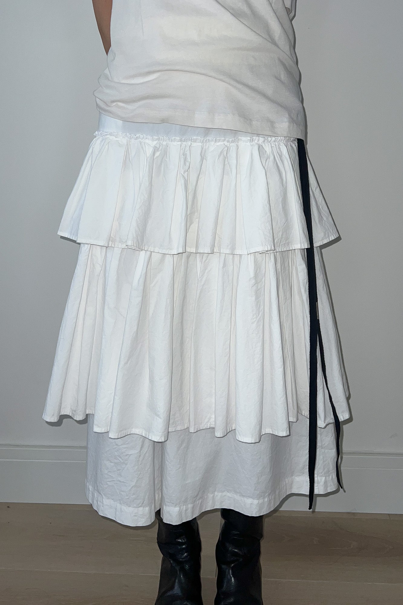 tao comme des garçons | white layered skirt