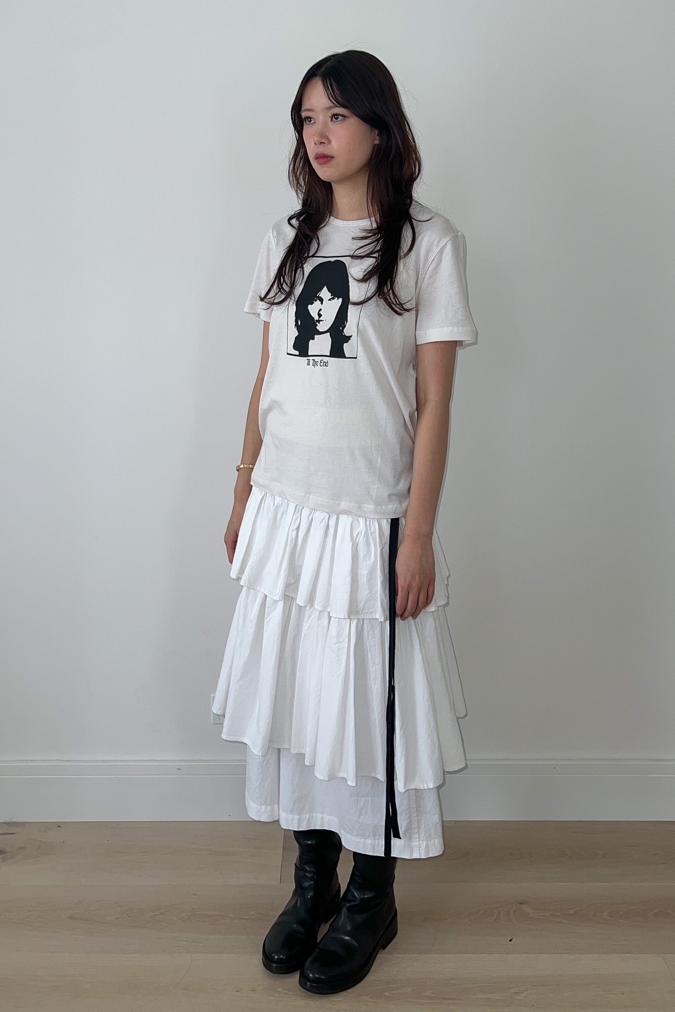 tao comme des garçons | white layered skirt