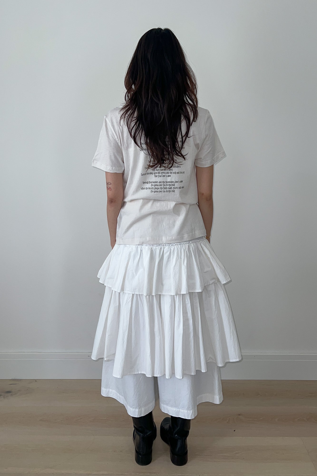 tao comme des garçons | white layered skirt