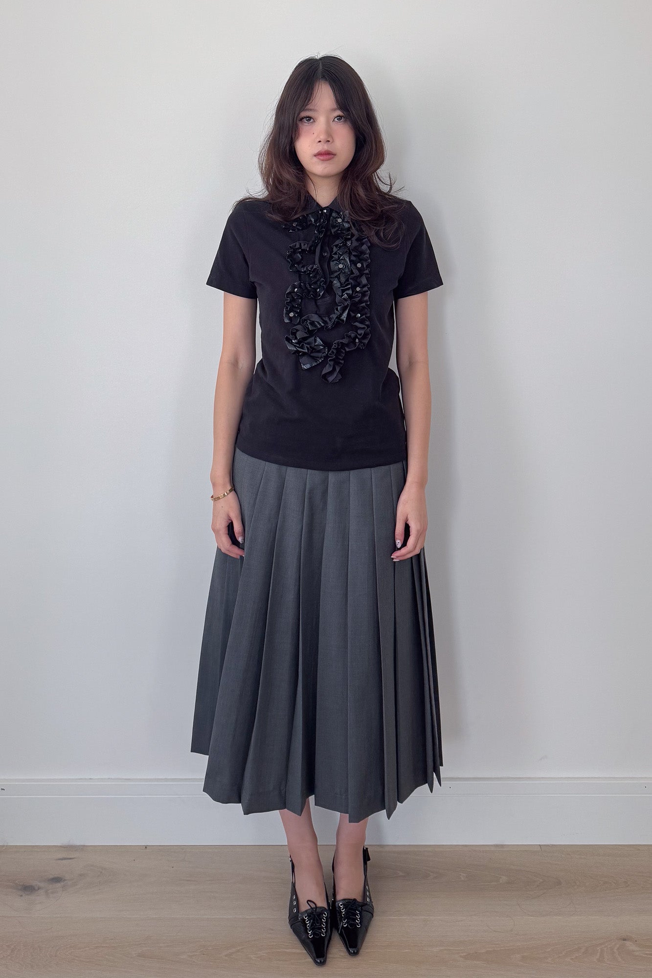 diesel | ruffle polo top