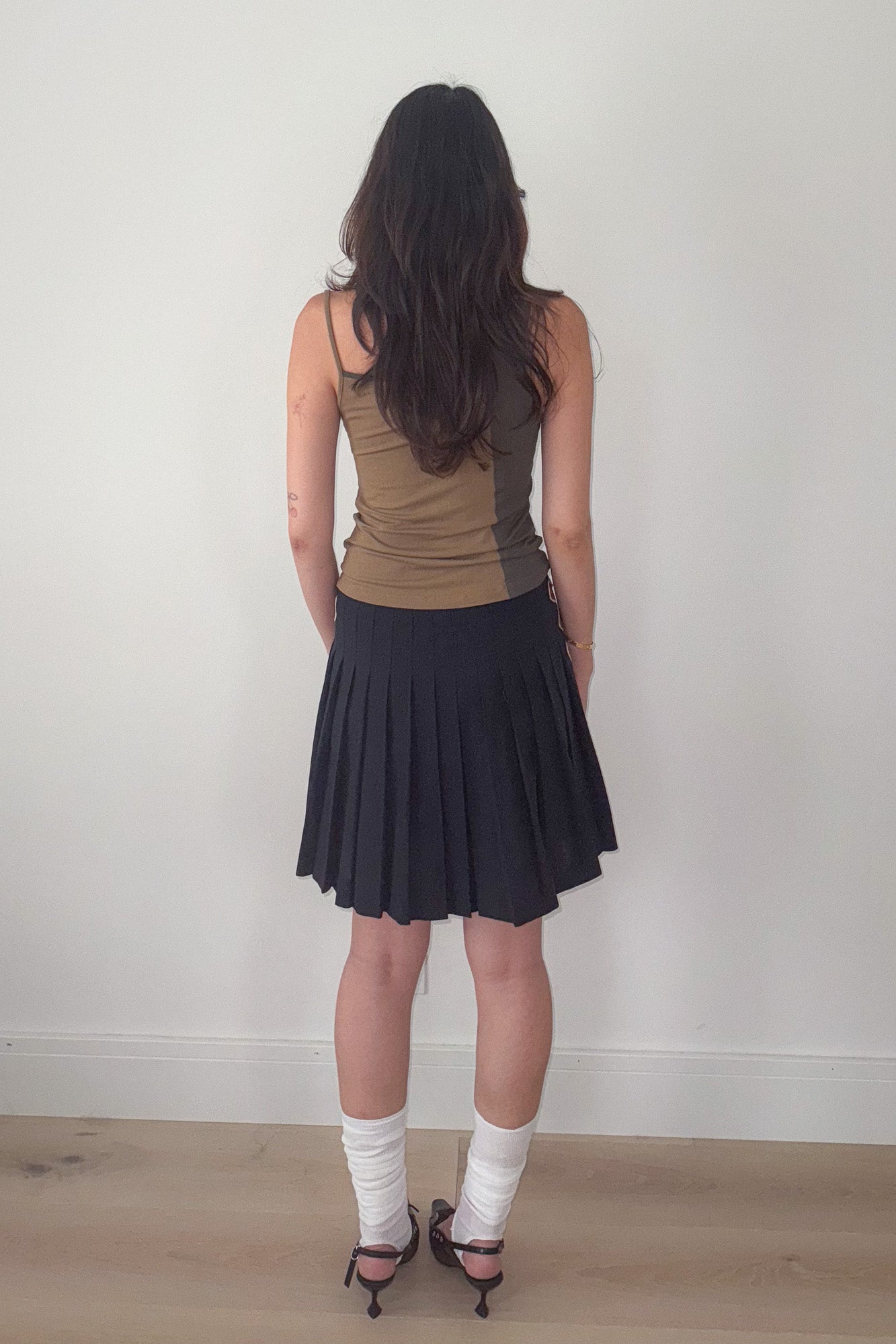 jean paul gaultier | pleated wool buckle skirt