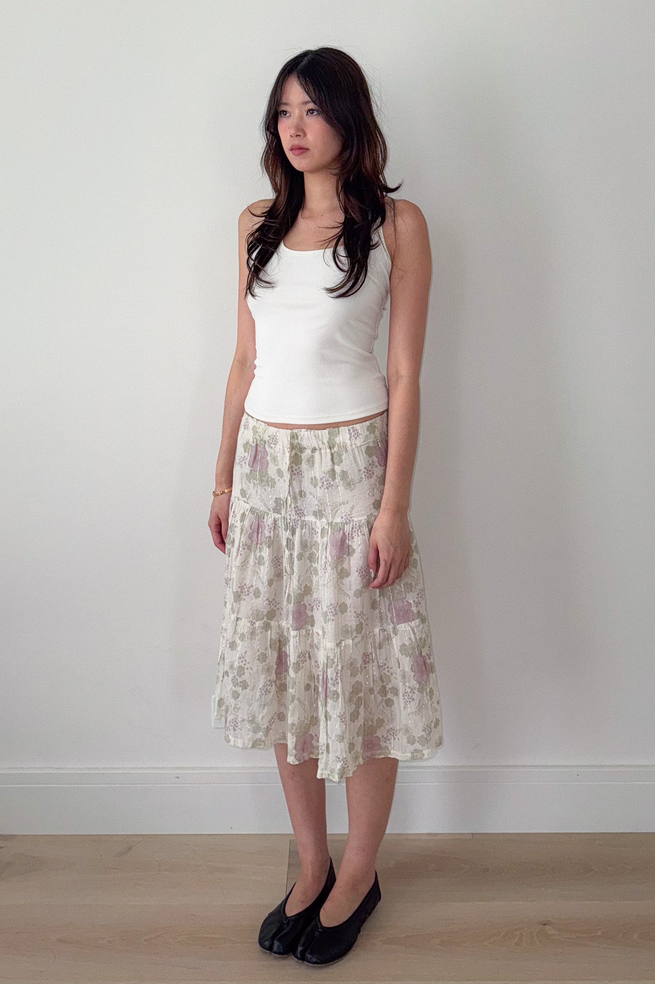 floral midi skirt