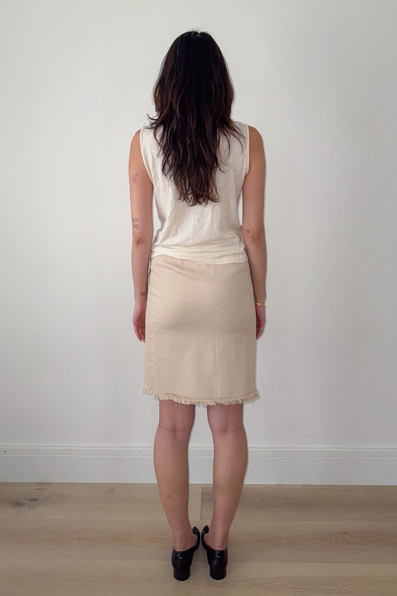 burberry blue label | tan skirt