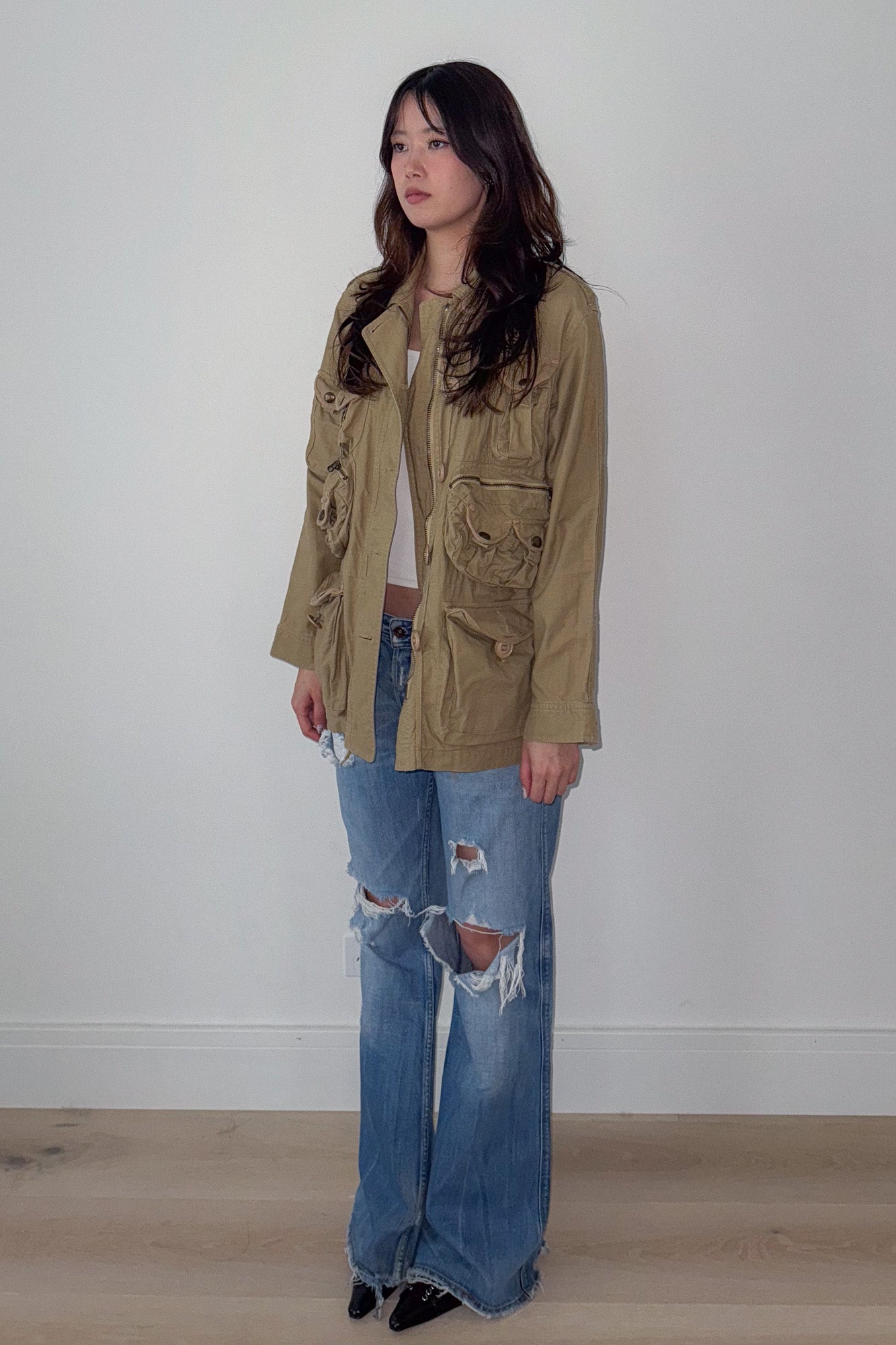 diesel | low waisted distressed jeans