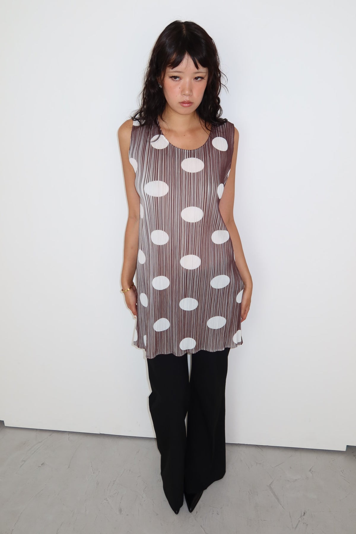 issey miyake | pleats please polkadot dress