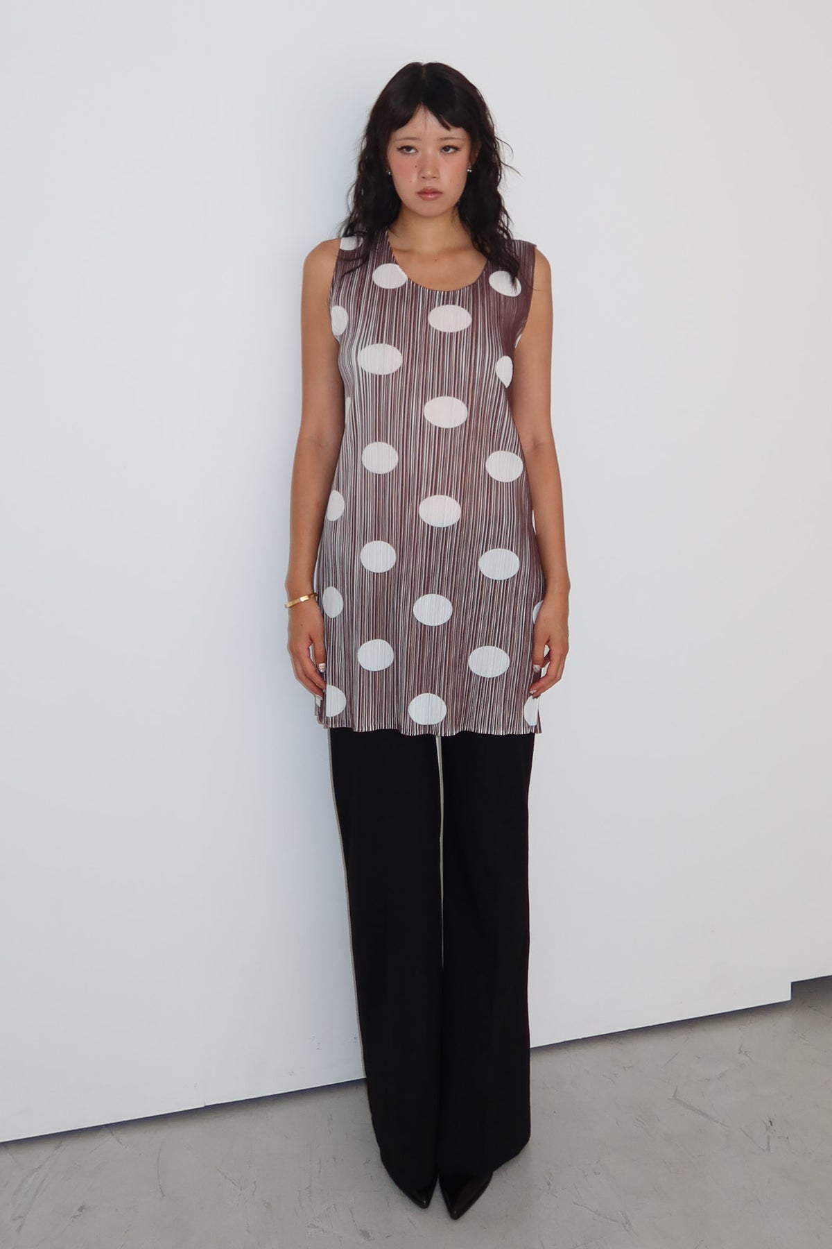 issey miyake | pleats please polkadot dress