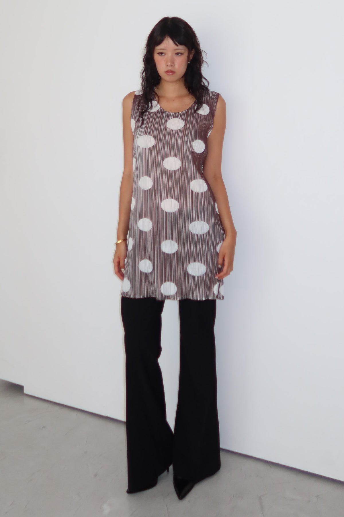 issey miyake | pleats please polkadot dress