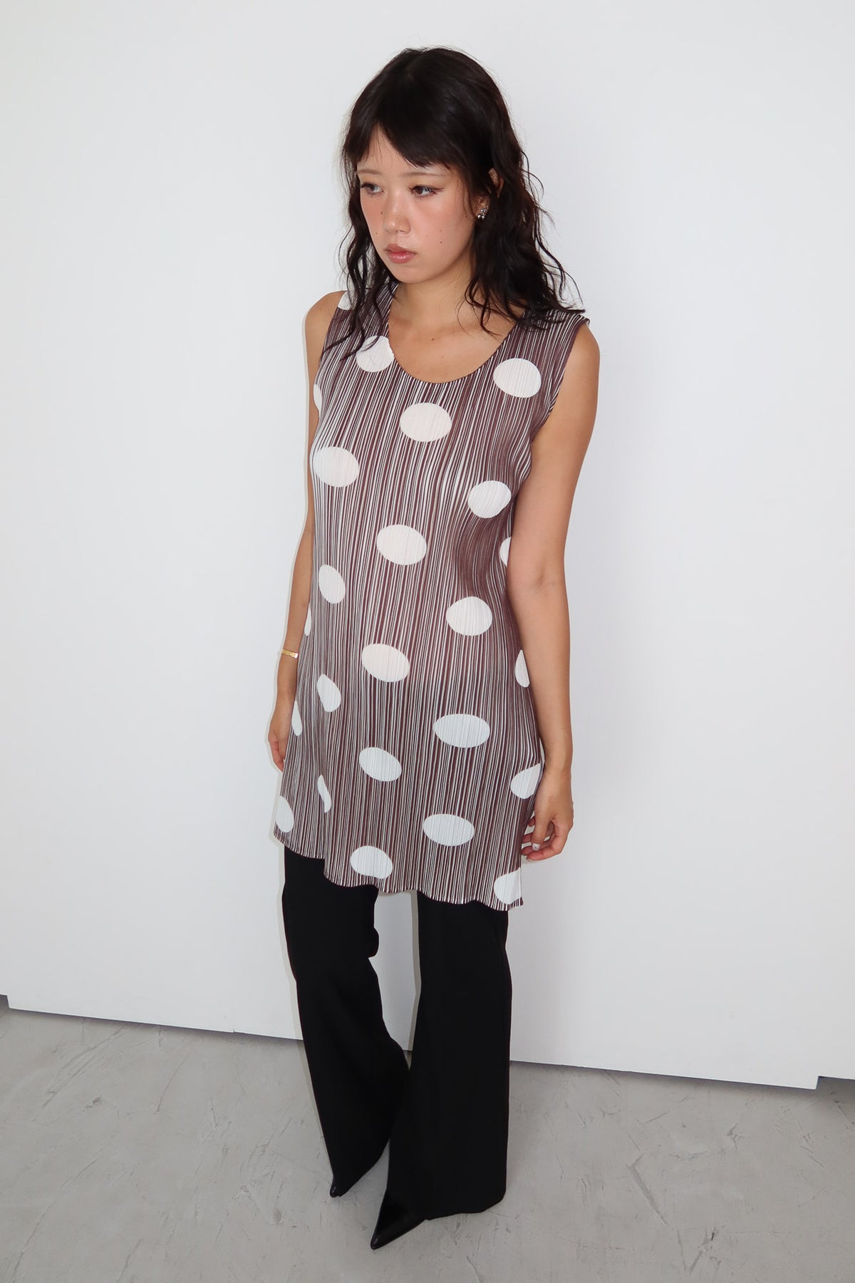 issey miyake | pleats please polkadot dress