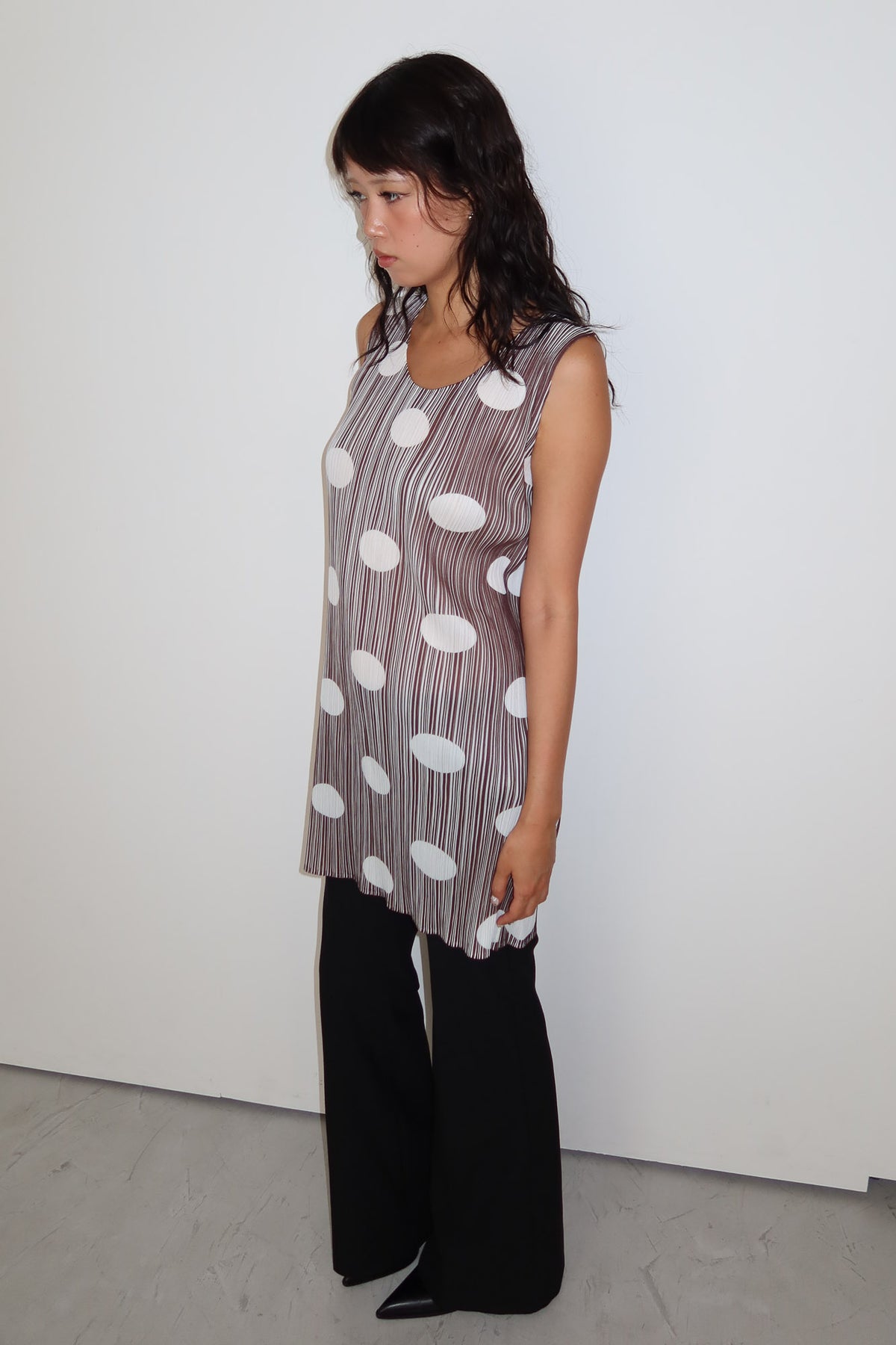 issey miyake | pleats please polkadot dress