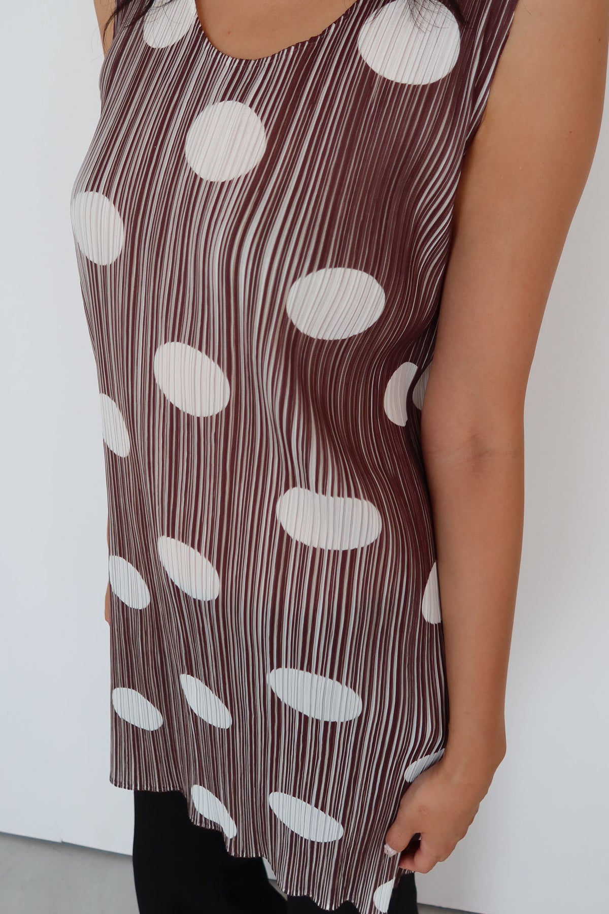 issey miyake | pleats please polkadot dress