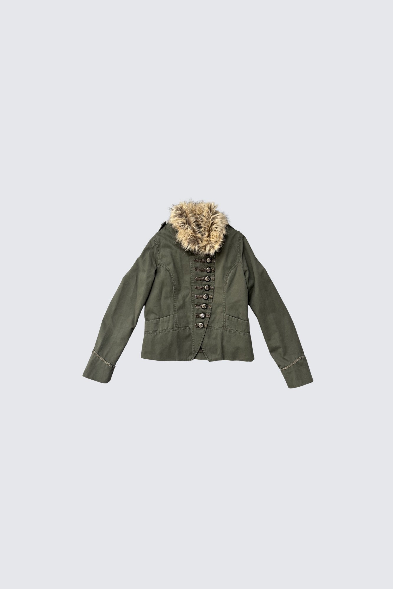 fur collar military jacket
