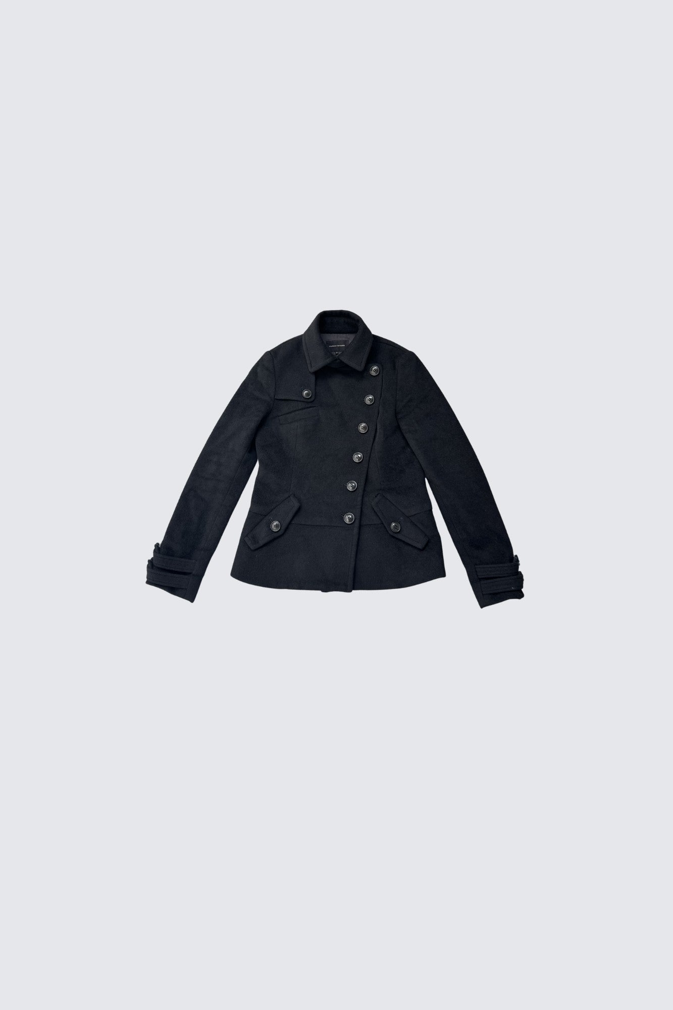 wool asymmetric button coat